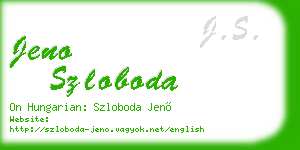 jeno szloboda business card