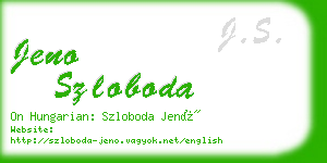 jeno szloboda business card